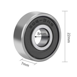608 Bearing, 20 PCS ABEC-9 Miniature Metal Bearings, Double Shielded Stainless Steel Bearings for Long Skateboards, Four-Wheel Skates, and Wheels, Frictionless and Durable Performance