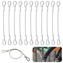 12pcs Stainless Steel Safety Cable Locks,2mm Outdoor Travel Security Cable Lock,30cm Lightweight Wire Cable Lock,Stainless Security Cables Safety,Double Loop Steel Lock for Padlocks,Bicycle,Suitcase