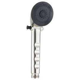 RecPro RV Handheld Shower Head and Hose with Shut Off | Includes Holder | Brushed Nickel