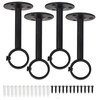 4 PCS Ceiling Curtain Pole Brackets, Curtain Rod Brackets Black