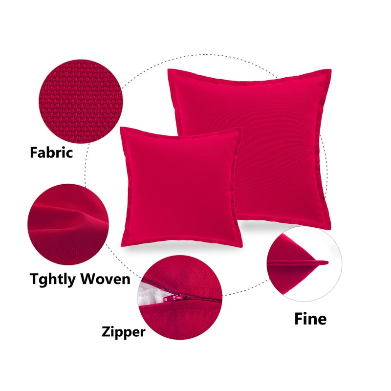 Adam Home Set of 4 Cotton Cushion Covers 16x16 Square