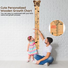 MHJY Height Chart for Kids Wooden Growth Chart for Wall Toddler Wall Chart Height Measurement Ruler for Baby Boys Girls Room Decor Nursery