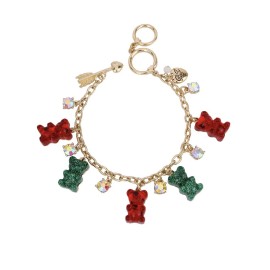 Betsey Johnson $58  Betsey Johnson Gummy Bears Festive  red green charm  Bracelet Q 621a