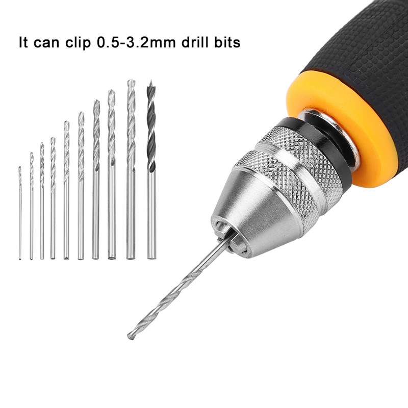 Mini Hand Drill Bit Set of 10 Small Hand Drills