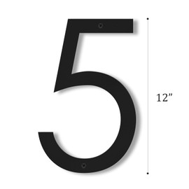 Powerful 12 Inches (30CM) House Numbers for Outside Modern, House Address Numbers Metal Home Address Sign for Outdoor from 0-9, Black (black-5)