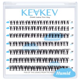 Lash Clusters 70 Pcs Cluster Lashes Eyelash Clusters DIY Cluster Eyelash Extensions Individual Lashes Thin Band & Soft(Humid,C-8-16mix)
