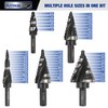 PLATINUMEDGE Step Drill Bits Set, 5 Pcs High Speed Steel