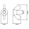 SKIR'CO Pack of 20 Wing Nuts M10, Galvanised Wing Nuts,
