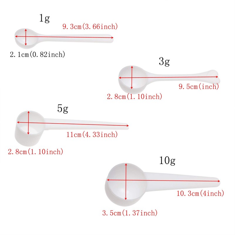 ONLYKXY 1/3/5/10g Measuring Spoons Coffee Protein Milk Powder Scoops Spoon