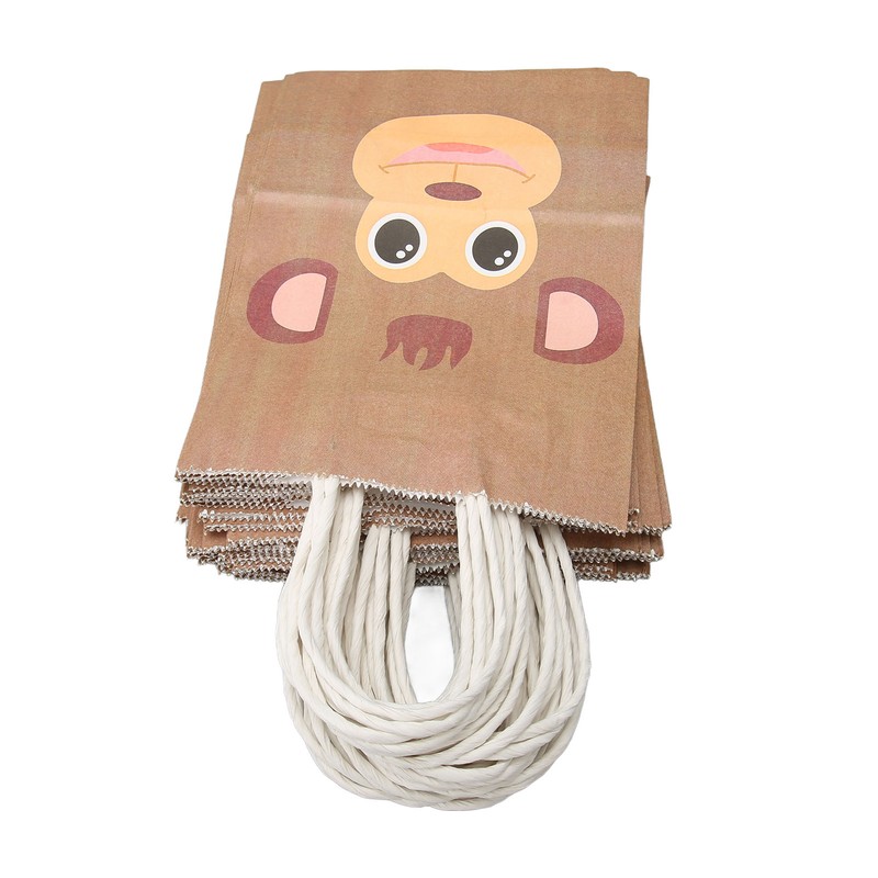 25Pcs Kraft Paper Gift Bag Animal Pattern Multipurpose Kraft Bag