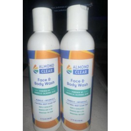 Almond Clear Face & Body Wash. Gently Exfoliates. 6.7 Fl Oz/198 ml. 2 Pack