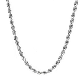 Verona Jewelers 2MM-5MM Stainless Steel Twist Rope Chain for Men and Women, Stainless Steel Necklace, Twist Rope Necklace,, Metal