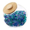 Sumnacon Laundry Pods Container with Wooden Lid, Wide Mouth Laundry