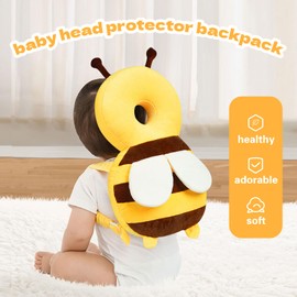 Grnstf Baby Toddler Head Protector, Baby Head Protection Backpack, Adjustable（Bee）