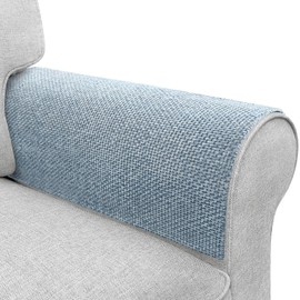 Couch Arm Covers, Sofa Arm Covers, Waterproof Armrest Cover for Sofa, Armchair, Loveseat, Non-Slip Recliner Arm Cover, Headrest Cover, Arm Chair Covers Set of 2 (Light Blue, 24"×20")