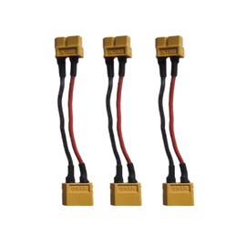 skrnrhrery XT60 series serial parallel connector, XT60 battery extension cable connector with14awg silicone cord1 female to 2 male connector for RC mode helicopter Quadcopter battery extension3 pieces