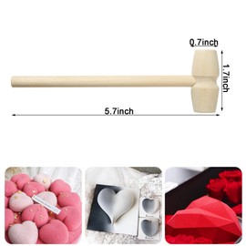 50 Pcs Mini Wooden Hammers for Breakable Chocolate Bulk, Natural Wood Toy Mallets for Kids