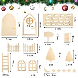 Luckeey Gnome Door Complete Set with Gnome Construction Site, Wooden Gnome Door Set, Gnome Accessories, Christmas Gnome Door for Children, Gnome House, Christmas Decoration, Gifts, Advent Calendar