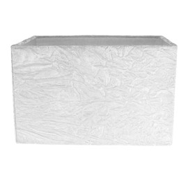Contemporary and On-Trend Designer Arctic White Crushed Velvet Fabric Rectangular Lamp Shade for Wall Ceiling or Table - 29cm Length Suitable for The Home or Commercial Usage by Happy Homewares