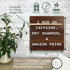 JUT MADE Magnetic Letter Boards - Changeable Letterboard - Rich Wood Finish - Room/Office/Home Decor Signs (10x10 inch, Walnut)