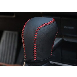 XITER for Genuine Leather Gear Shift Knob Cover Car Protect Accessories Case for Toyota Camry 2018-2025 (Red Stitches)
