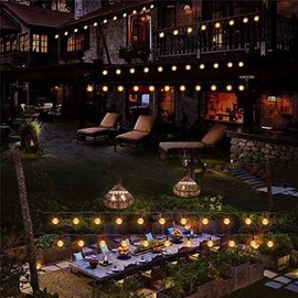 Augone Solar Lichterkette aussen, 50LED 23ft 8 Modi Solar Kristall Kugeln wasserdicht Au?er/Innen Lichter Beleuchtung fr Garten, B?ume, Terrasse, Weihnachten, Hochzeiten, Partys (warmwei?)