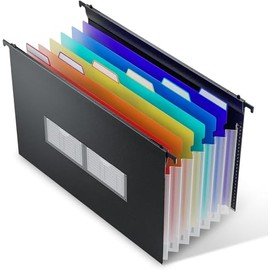 Timotech Archivero Organizador de Carpetas Expansibles de Plástico para Oficina, Archivero Tamaño Carta, Folder Porta Documentos con 7 Bolsillos de ac