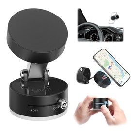 Easvorix Easvorix Vacuum Magnetic Phone Holder with Metal Ring Compatible with iPhone All Phone, Portable Universal Collapsible Magnetic Phone Stand for Gym, Car Mount with Windshield Suction Cup