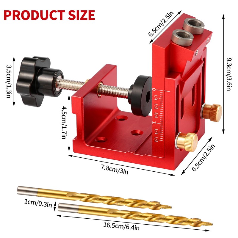 Pocket Hole Jig Set, Oblique Hole Drilling Template, Pocket Dowel