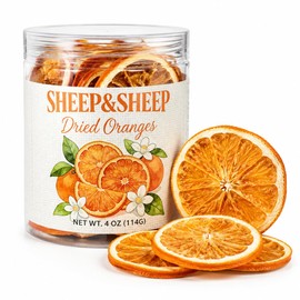 SHEEP&SHEEP Dehydrated Orange Slices, 4 oz (114g), All Natural Dried Orange Wheels, No Sugar Added, Perfect for Cocktails Garnish, Tea Infusion, Home Decor & Baking