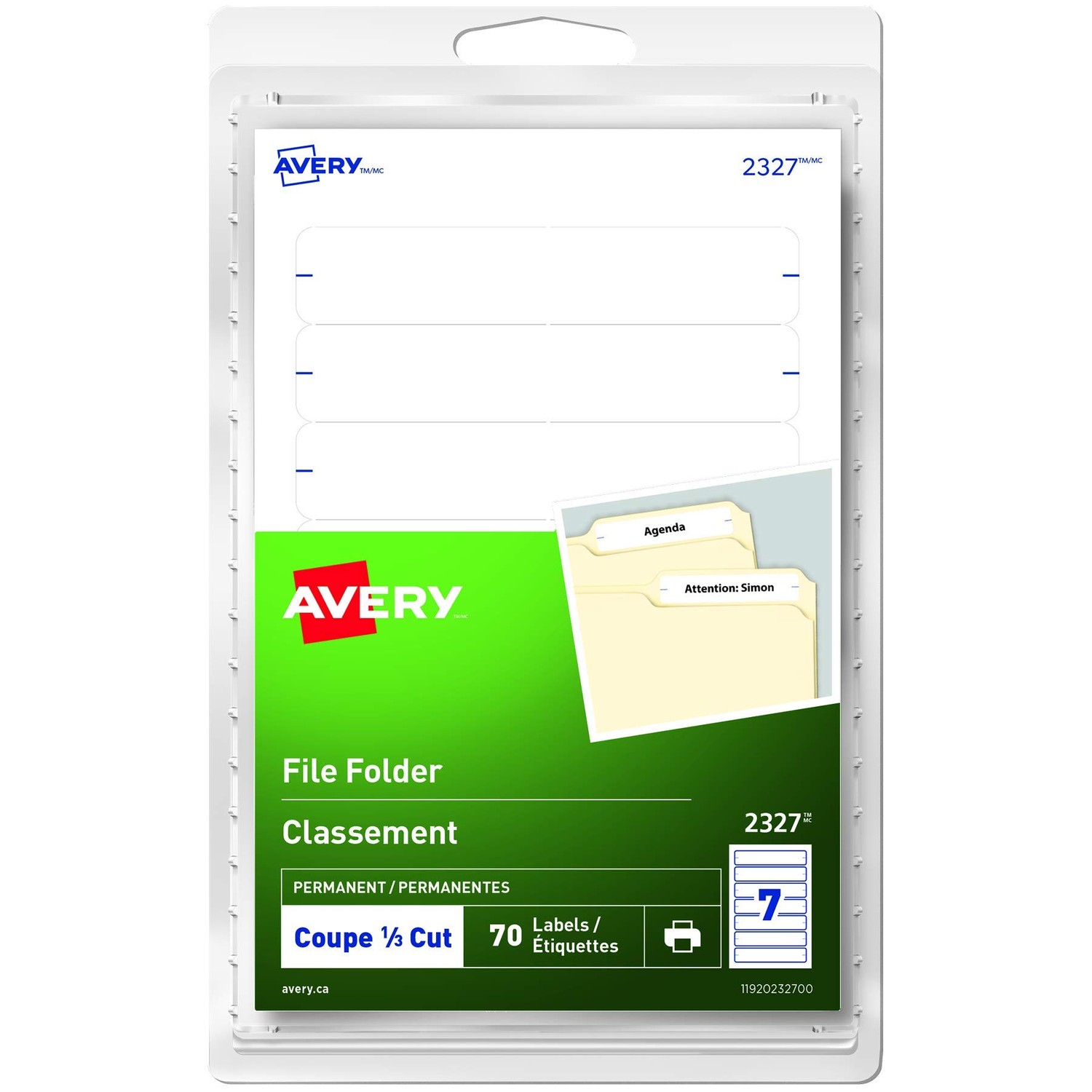 Avery File Folder Labels for Laser and Inkjet Printer, White Filing ...