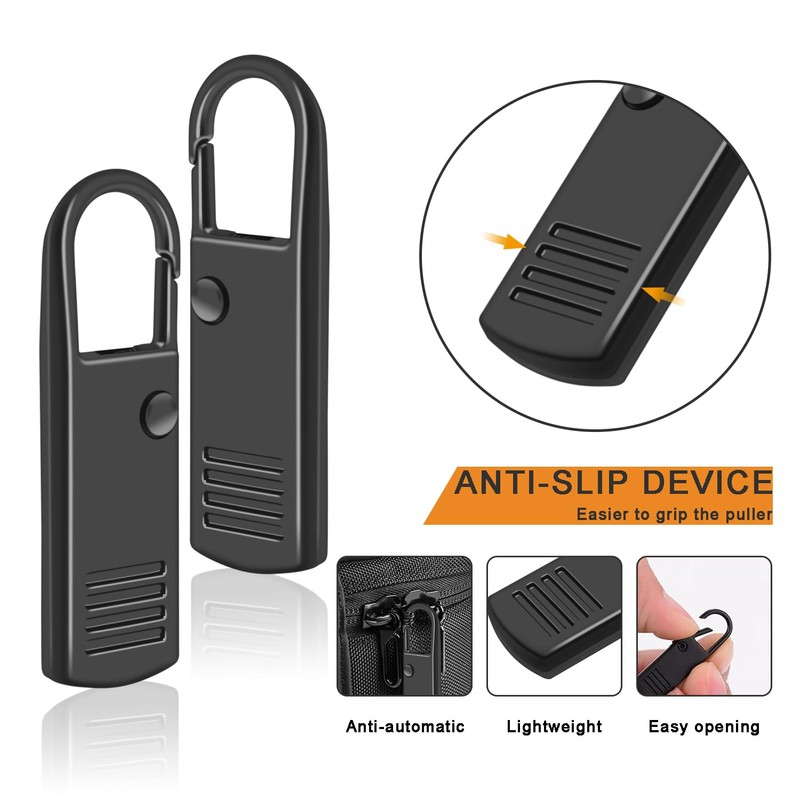 CooBigo 4 Pack Metal Zipper Slider Replacement + 8 Pack