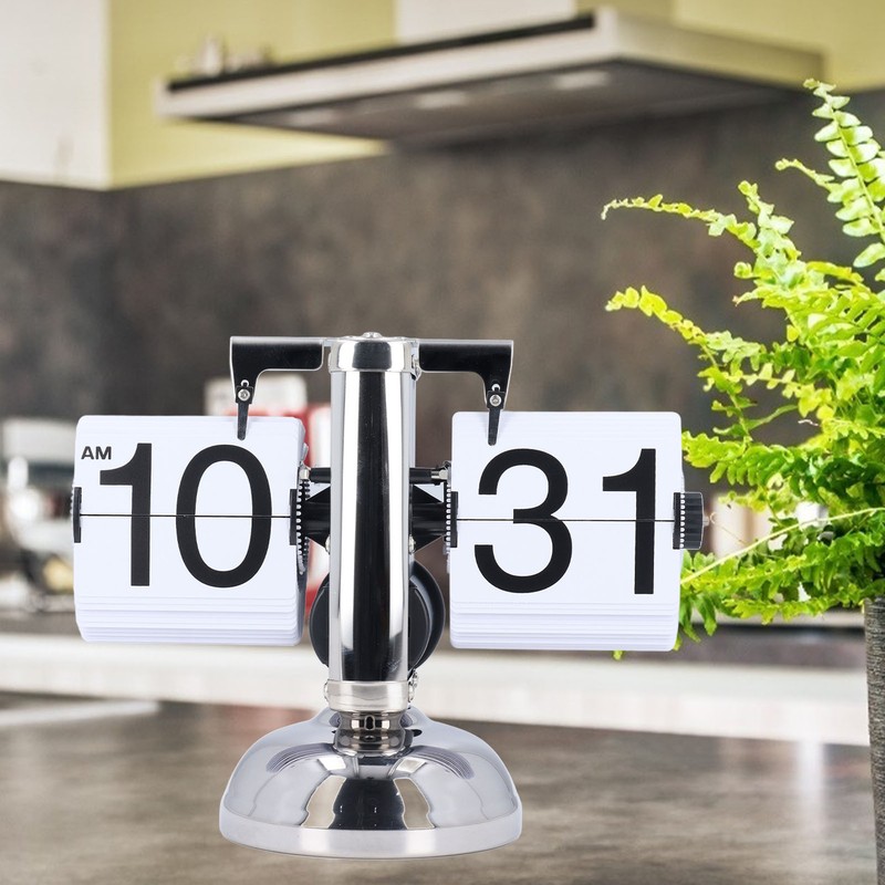 Vintage Digital Flip Down Clock Battery Powered Time Adjustable Stainless