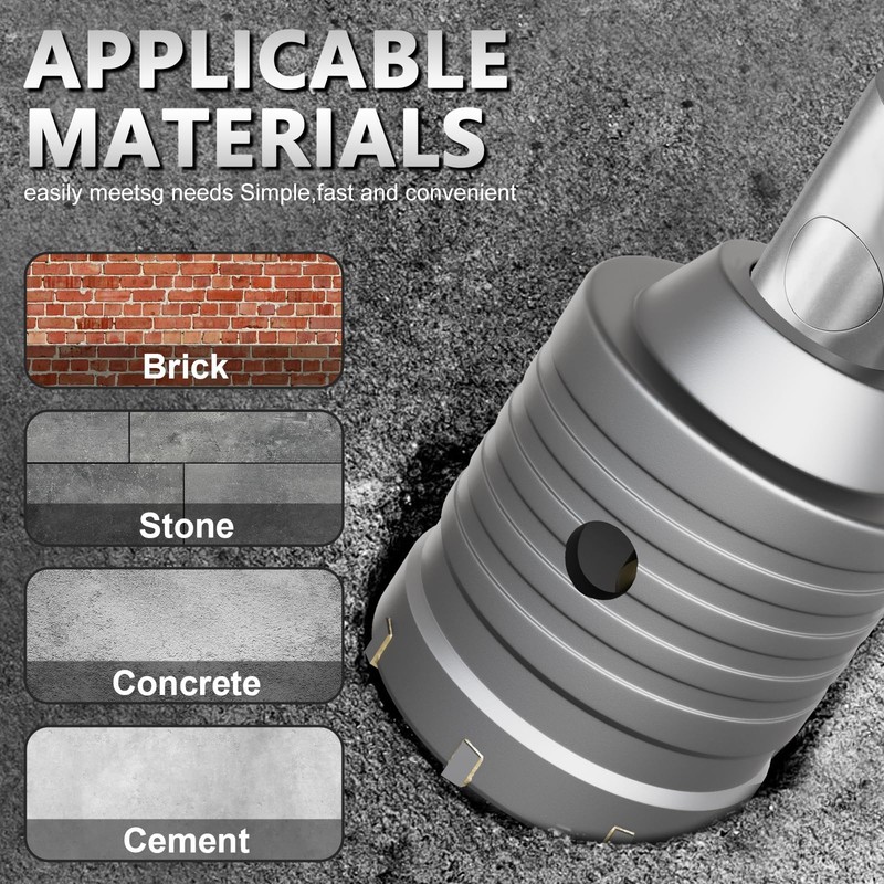 34PCS Concrete Hole Saw Kit, 30-110mm Masonry Drill Bits with