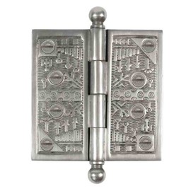 Brass Elegans WC008PWT Solid Brass Windsor Design Decorative Door Hinge with Brass Screws, 3-Inch, Pewter Finish