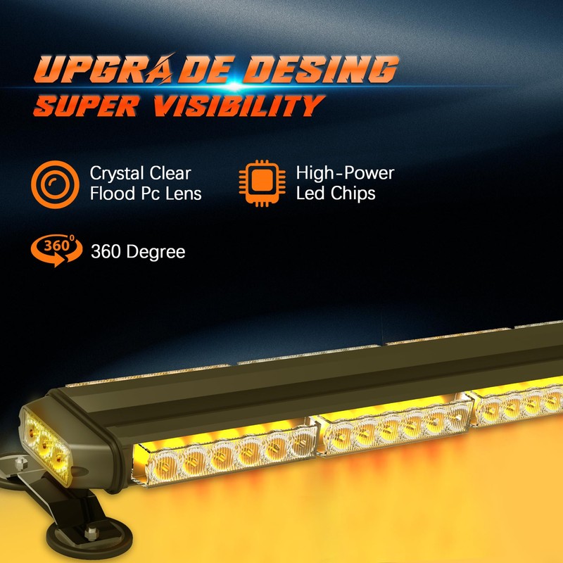 DOXMALL 78 LED Roof Top Strobe Light Bars,38 Inch Amber