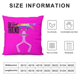 Friends Pink Rainbow Double-Sided Animation Printing Pillowcase Square Throw Pillow Case Home Decorative Cushion Cover 18 * 18 Inch Modern Outdoor Pillow Cover (Pink)