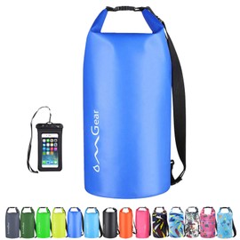 OMGear Waterproof Dry Bag Backpack Waterproof Phone Pouch 40L/30L/20L/10L/5L Floating Dry Sack For Kayaking Boating Sailing Canoeing Rafting Hiking Camping Outdoors Activities (dark blue, 5L)
