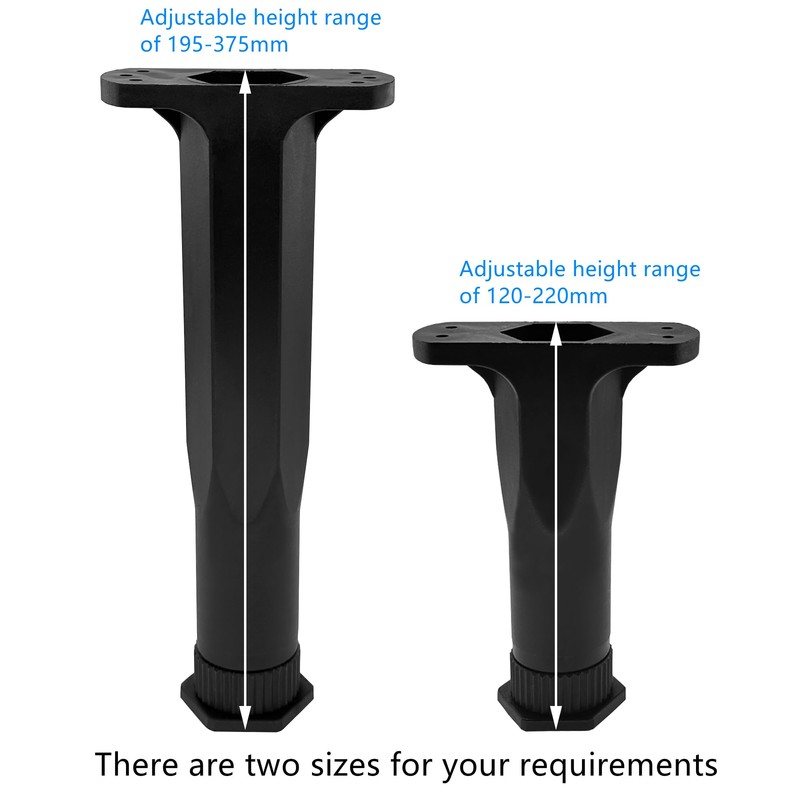 DDHOMIN 4 PCS Adjustable Plastic Support Legs for Bed Frames,