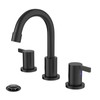 Phiestina 8 Inch 3-Hole Matte Black Widespread Bathroom Sink Faucet