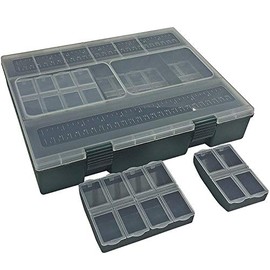 FLADEN Fishing System Tackle Box 10 Sectioned Specialist Terminal Storage Solution - 29 x 5 x 23 cm - With 6 Multi Boxes - Ideal for for Specimen Carp and Predatory Fishing [19-0401]