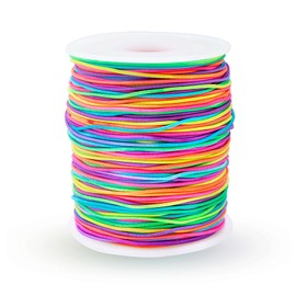 FQTANJU 1mm Elastic String for Bracelets, 328 Feet Rainbow Stretchy Bracelet String Elastic Thread Cord for Jewelry Making, Necklaces, Beading and Crafts