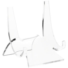 Plymor Clear Acrylic Double-Scoop Display Easel, 3" H x 2.875" W x 2.5" D (12 Pack)