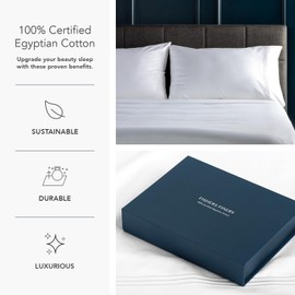 Fishers Finery 400 Thread Count 100% Egyptian Cotton Sheet Set, 4 Piece - Luxurious, Soft and Durable Sateen Weave - 16in Deep Pocket Fitted and Flat Sheets (White,Q,4Pack)