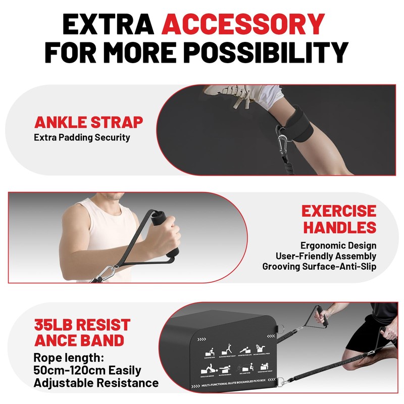PAPABABE Hip Thrust Bench & Fitness Accessories Set, All-in-One Glute