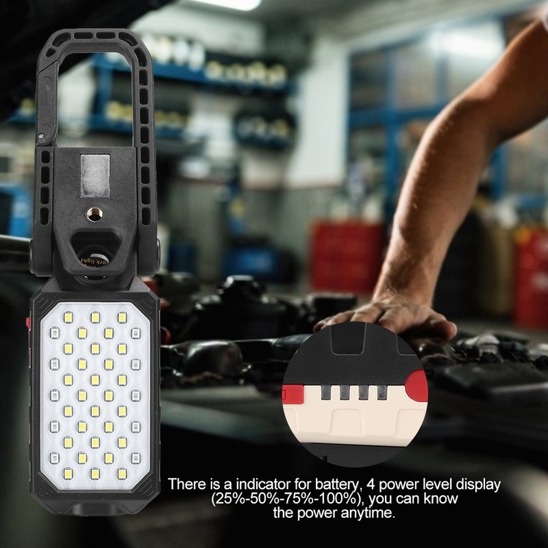 Portable LED Work Light USB Rechargeable Folding Working Lamp Flashlight