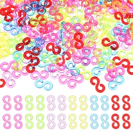 1500 Pcs Rubber Band S Clips Loom Band Clips Loom Bracelet Hooks S Clips for Loom Bracelets Rubber Band Bracelet Clips Plastic Band Clip Bracelet Connectors Refills for DIY Rubber Connectors Refills
