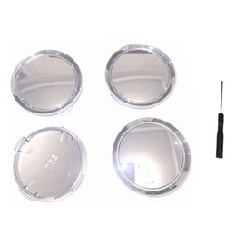 Amazleer Set of 4 Hub Caps 75 mm for Mercedes, Wheel Hub Caps, Wheel Hub Caps with Valve and Screwdriver (Hub Caps)