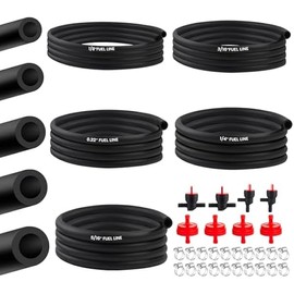 Fuel Line Hose NBR Rubber 5Feet 1/4Inch(6mm) 5/16Inch(8mm) 0.22inch(5mm) 3/16Inch (4mm) 1/8Inch(3mm) Inside Diameter Fuel Tube with Hose Clamps Fuel Filters Fuel Cut Off Valve for Fuel Systems Engines