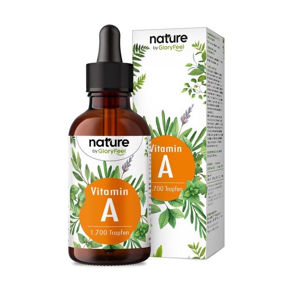 Vitamin A Drops High Dose - 5000 IU (1500μg) per Daily Dose - 50 ml (1700 Drops) Real Vitamin A (Retinyl Palmitate) Dissolved in MCT Oil - Laboratory Tested without Additives Made in Germany